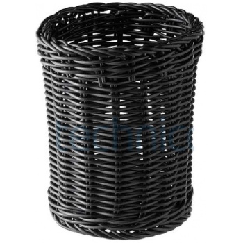 Корзинка для столовых приборов Ø12x15см черная APS