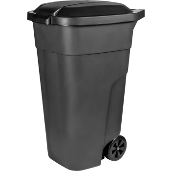 Контейнер для мусора 110л на колесах Plast Team серый