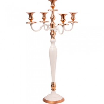 Канделябр на 5 свечей 42x42x(h)78см WHITE-COPPER