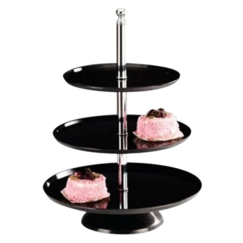 Подставка для пирожных 3-х ярусная 25/30/35x(h)50см черная – Alkan