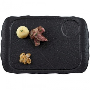 Тарелка сервировочная с выемкой для соусника 35x24см SHADE