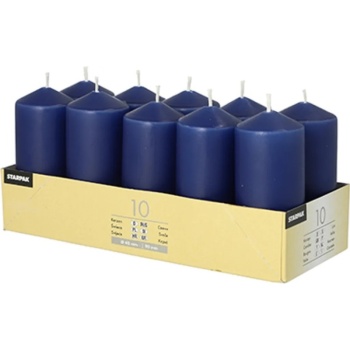 Свеча Ø4x(h)9см синяя Pap Star, 10шт