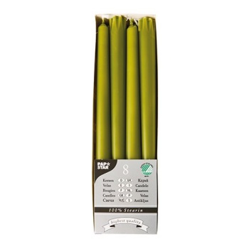 Свеча 25см Ø22мм оливковая, 8шт