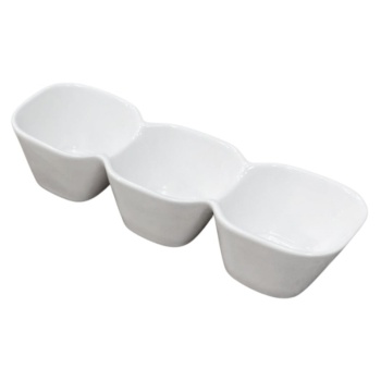 Менажница, емкость тройная 24см 3x100мл молочно-белая SandStone