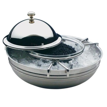 Икорница - чаша из стекла с крышкой APS из нерж.стали