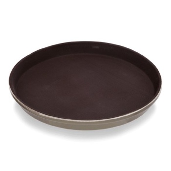 Поднос круглый Ø36см WAS нескользящий темно-коричневый