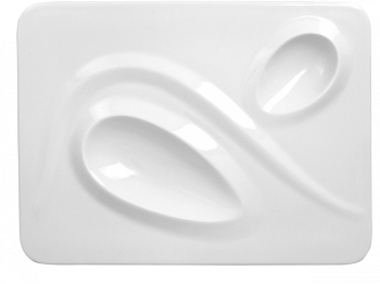 Тарелка прямоугольная 32x24см с 2мя углублениями CREATE White
