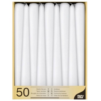 Свеча 25см Ø22мм белая Pap Star, 50шт