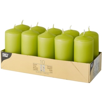 Свеча Ø4x(h)9см киви Pap Star, 10шт