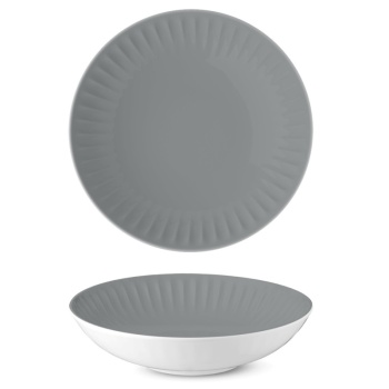 Тарелка глубокая Ø22см RIBBY графит