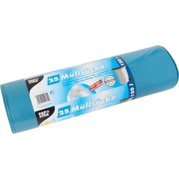 Мешок мусорный 120л 110x70см синий Pap Star, 25шт
