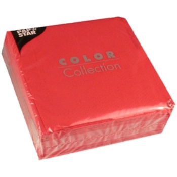 Салфетка 3сл 33x33см COLOR Collection красная, 50шт