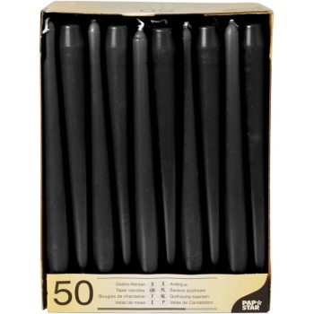 Свеча 25см Ø22мм черная Pap Star, 50шт