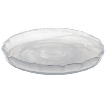 Блюдо стеклянное 23x(h)3см Istanbul белый дым