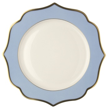 Тарелка десертная Ø20см IONICA gold rims - голубая