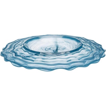 Блюдо стеклянное Ø27x(h)2см Osho бирюзовый дым