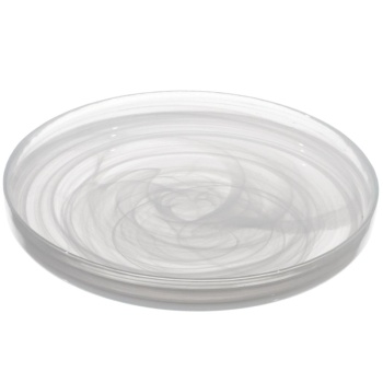 Блюдо стеклянное Ø21x(h)2.5см Asos белый дым