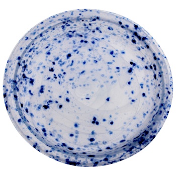 Блюдо стеклянное Ø21см Solar белая с синими крапинками