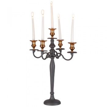 Канделябр на 5 свечей 65см графитовый