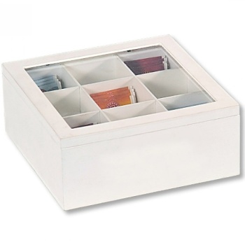 Коробка для чая 22x22x9см белая Kesper