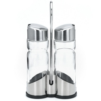 Набор для специй 2-х предметный на подставке - емкость для масла и уксуса