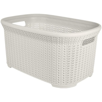 Корзина для хранения 35л 53x35.6x25.5см с ручками Melange Plast Team молочный туман