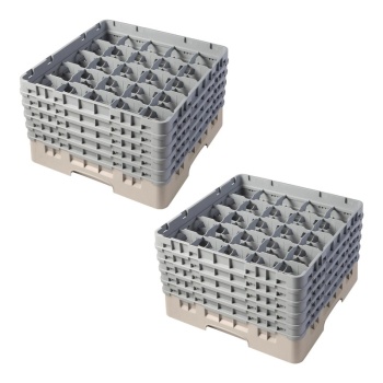Стойка для бокалов 25.7см на 25 отделений Cambro бежевый, 2шт