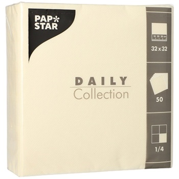 Салфетка 2сл 1/4 32x32см DAILY Collection шампань, 50шт