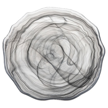 Блюдо стеклянное 21см Amorf серое