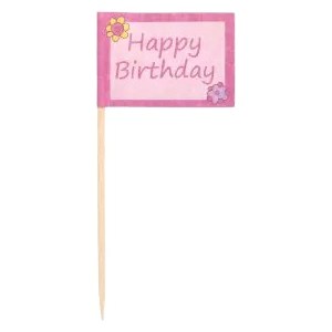 Деко-пика 8см 'Happy Birthday', 20шт