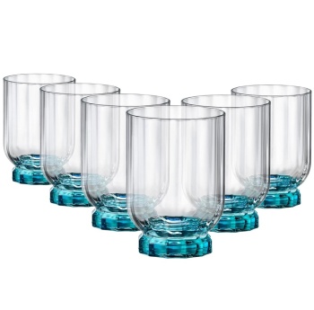 Набор стаканов для воды и десертного белого вина 300мл Rocks FLORIAN LUCENT BLUE, 6шт