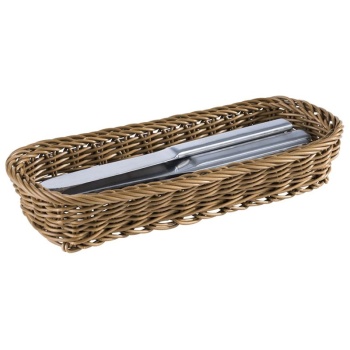 Корзинка для столовых приборов 27x10x4.5см коричневая APS