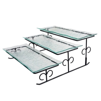 Фуршетная подставка 35x34x16cм с 3 стеклянными блюдами