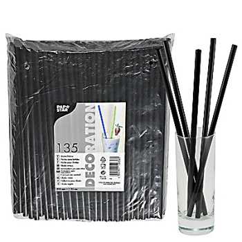 Соломка Ø8мм 25см прямая черная, 135шт