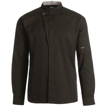 Китель повара/официанта - длинный рукав - модель 23515 - цвет черный - 65% полиэстер, 35% хлопок - 175г/м2