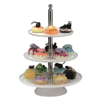 Подставка для пирожных 3-х ярусная 25/30/35x(h)50см белая – Alkan
