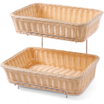 Корзинка для хлеба и булочек прямоугольная, 360x270x(h)90мм, комплект 2шт, со стеллажом