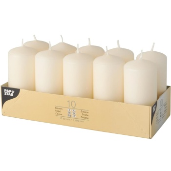 Свеча Ø4x(h)9см кремовая Pap Star, 10шт