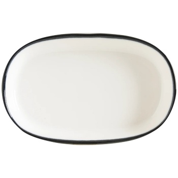 Тарелка овальная 10x6см LINEA Black Hygge