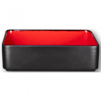 Салатник квадратный 24x24см 2600мл FRACTAL FIRE Red