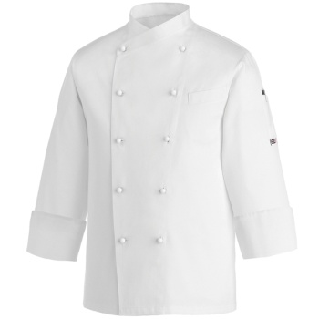 Китель поварской с пуклями - модель Pierre - цвет белый - 100% хлопок - 190 г/м2