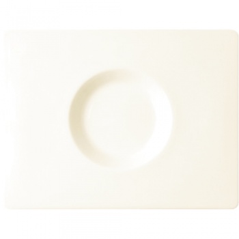 Тарелка прямоугольная 29x22см - 1 круглое углубление - Cinnamon - ALL SPICE