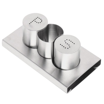 Набор для специй - солонка, перечница, стаканчик для зубочисток - 15x8.5x5.7см Profi-Chef нерж.сталь