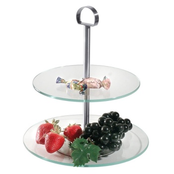 Подставка для торта 2-х уровневая Ø21-25x(h)29см стекло Contacto
