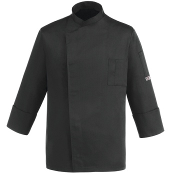 Китель повара - модель Cheap - цвет черный - размер L - 65% полиэстер, 35% хлопок - 200 г/м2