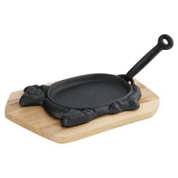 Сковорода 19x13см чугун КОРОВА WAS на подставке со съемной ручкой