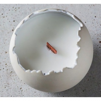 Подсвечник - 10см - Бетон (неровный край с воском)