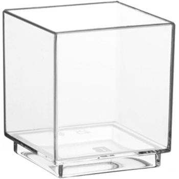 Чаша квадратная 55мл 4.2x4.2x(h)4.7см прозрачная Pap Star, 30шт