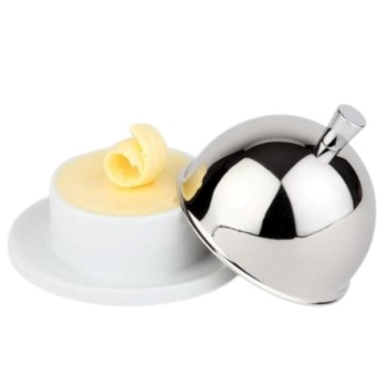 Емкость для масла 60мл из фарфора с крышкой из нерж.стали APS