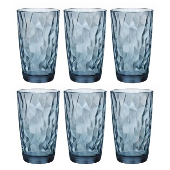 Набор стаканов 470мл DIAMOND синий, 6шт